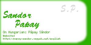 sandor papay business card